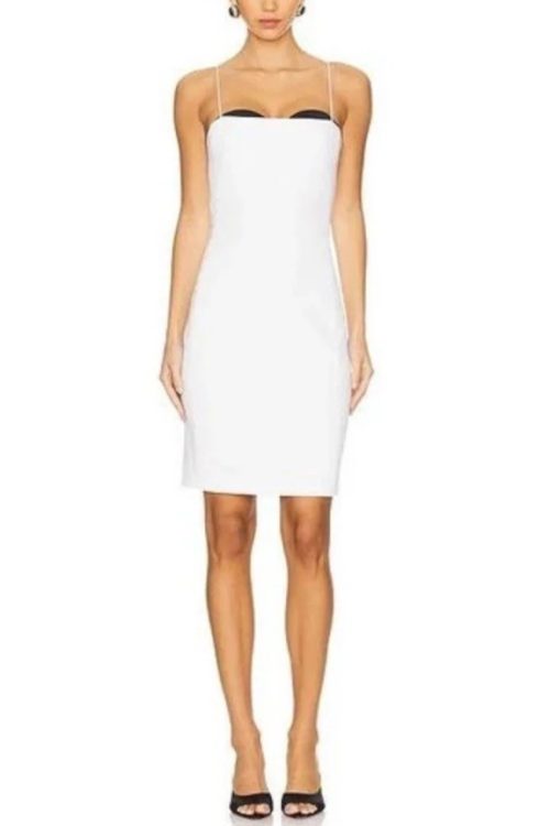 NWT Alice And Olivia Ada Peekaboo Bustier Midi Dress $395 Size S