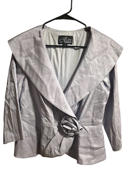 Alex Evenings Women Jacket Blazer Cardigan Formal 2X Lavender 3/4 Sleeve $165