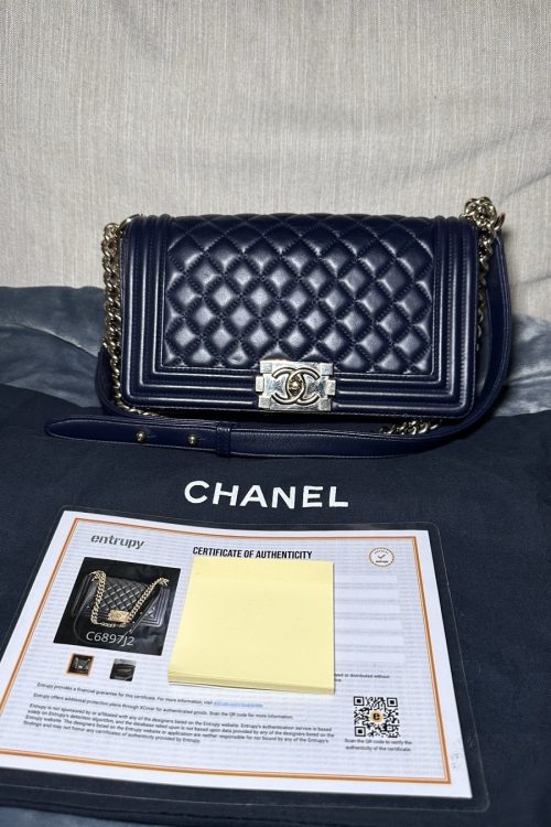 CHANEL LAMB SKIN LEBOY MEDIUM CHAIN SHOULDER BAG