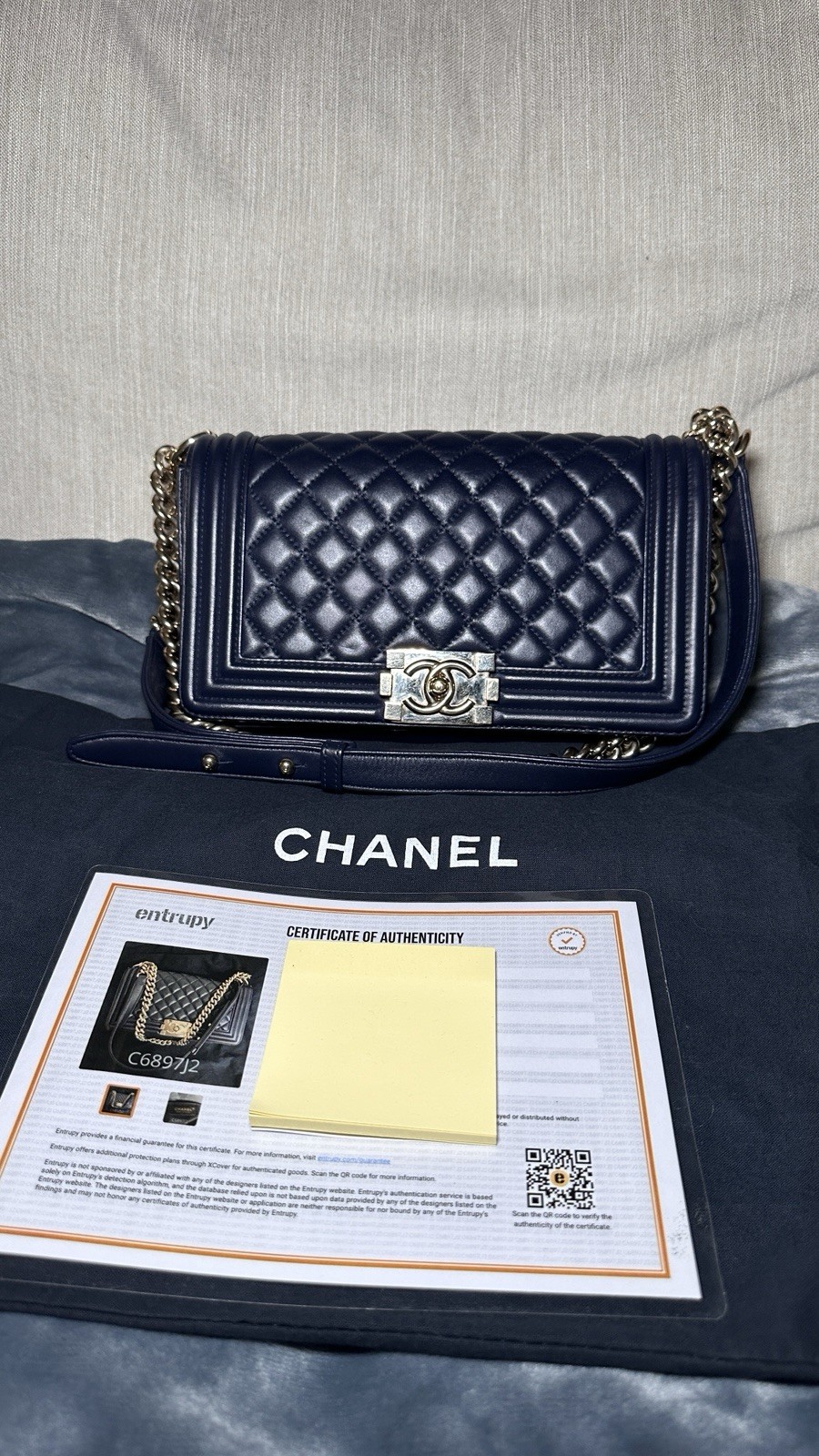 CHANEL LAMB SKIN LEBOY MEDIUM CHAIN SHOULDER BAG