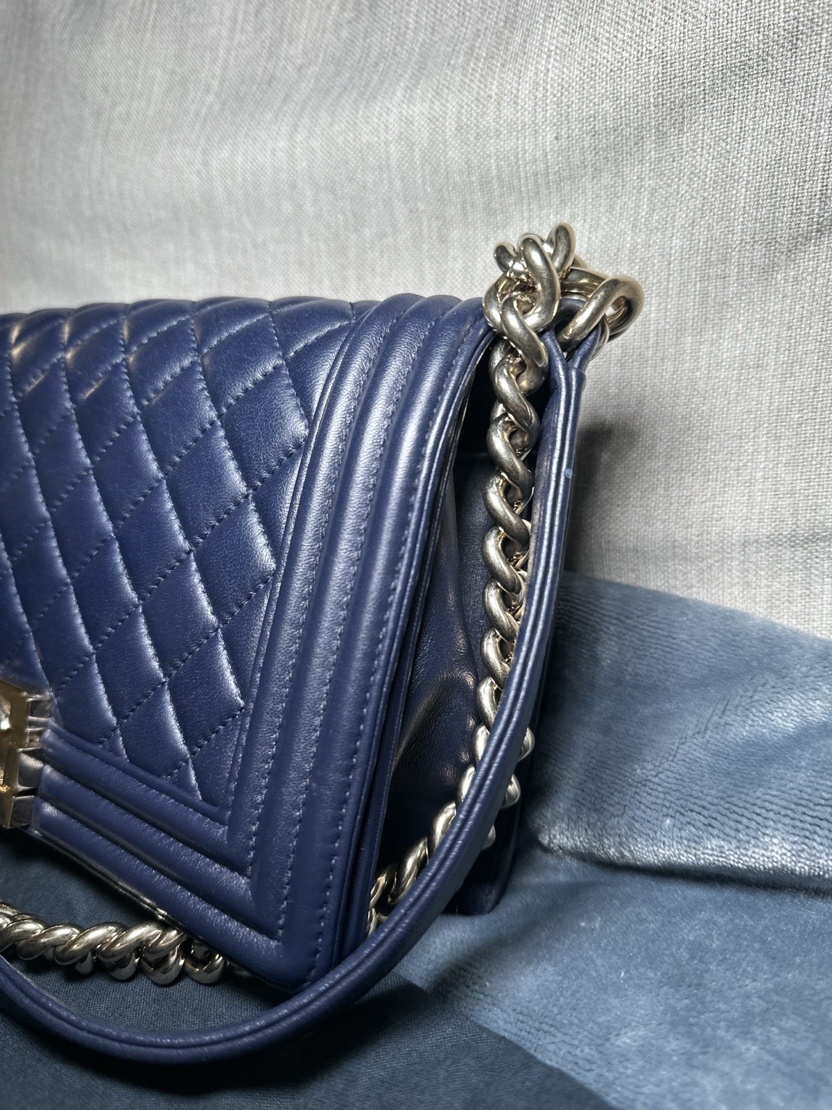 CHANEL LAMB SKIN LEBOY MEDIUM CHAIN SHOULDER BAG