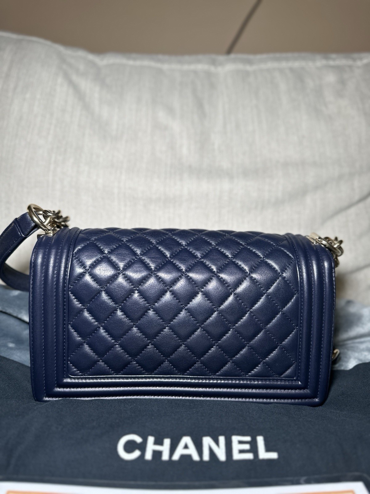 CHANEL LAMB SKIN LEBOY MEDIUM CHAIN SHOULDER BAG