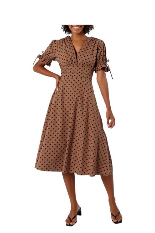 NWT PETAL & POP POLKA DOTS MIDI DRESS- BROKEN ZIPPER