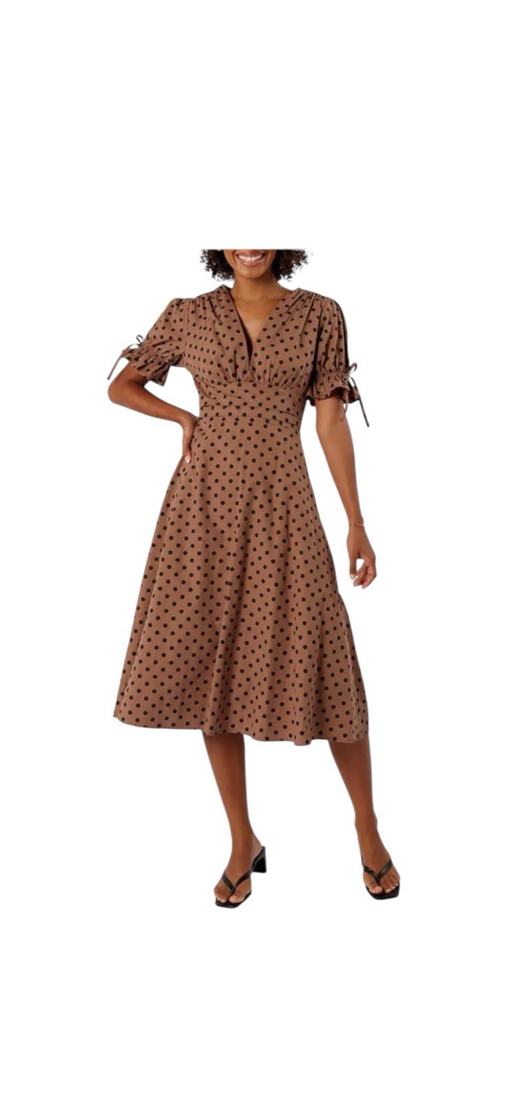 NWT PETAL & POP POLKA DOTS MIDI DRESS- BROKEN ZIPPER