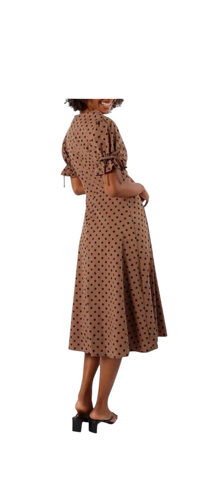 NWT PETAL & POP POLKA DOTS MIDI DRESS- BROKEN ZIPPER