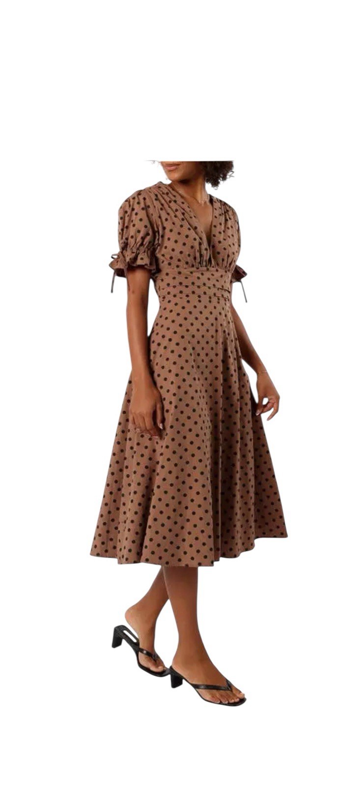 NWT PETAL & POP POLKA DOTS MIDI DRESS- BROKEN ZIPPER