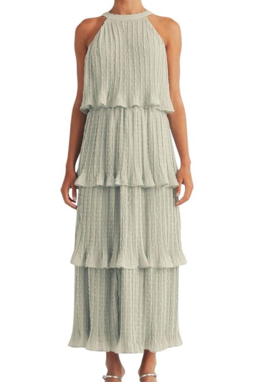 NWOT AROSE STUDIO TIERED CHIFFON DRESS