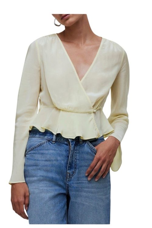 NWT MADEWELL LONG SLEEVE WRAP TOP