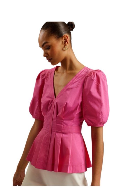 NWT TED BAKER PEPLUM BALLOON SLEEVES TOP