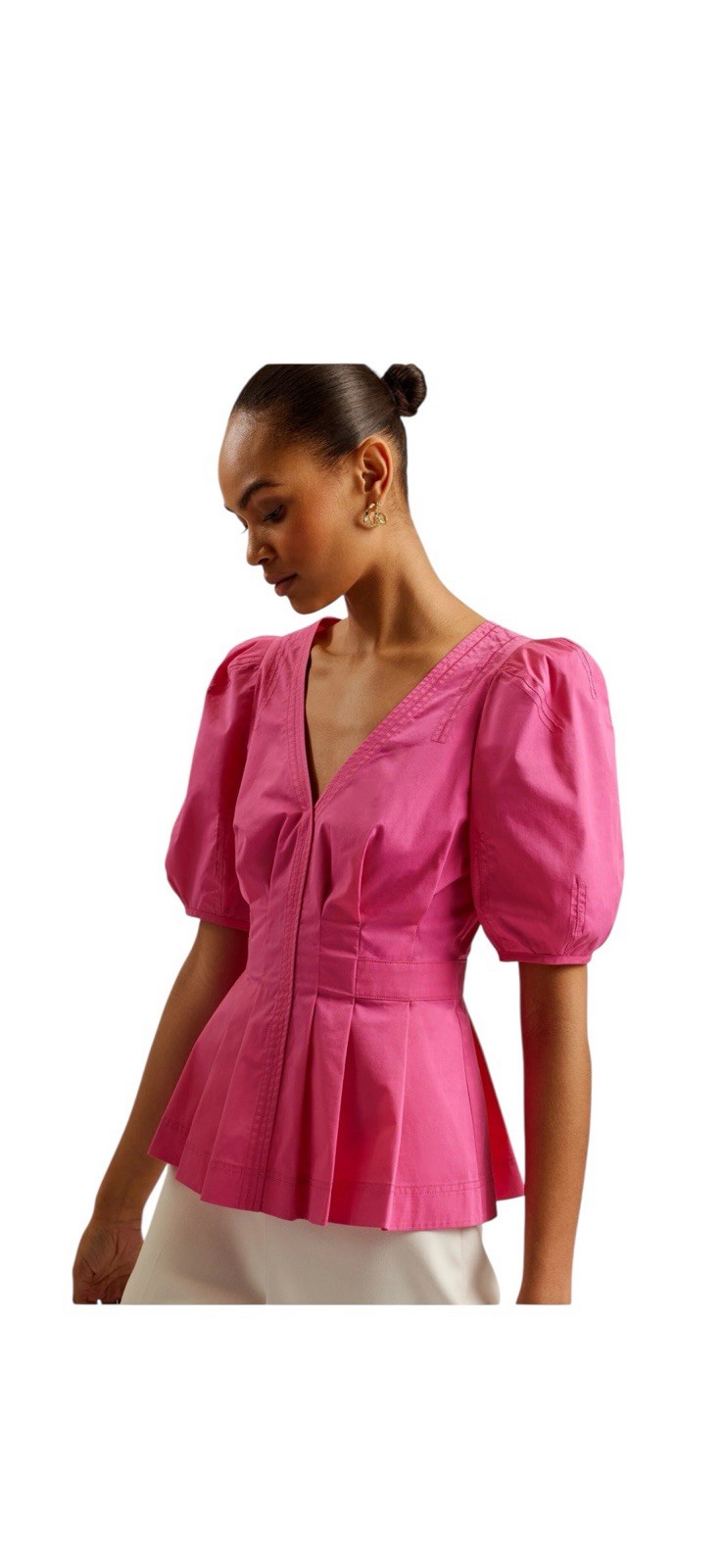 NWT TED BAKER PEPLUM BALLOON SLEEVES TOP