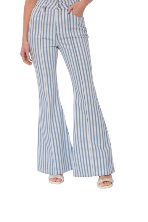 NWOT AVEC LES FILLES STRIPED HIGH WAIST FLARE JEANS