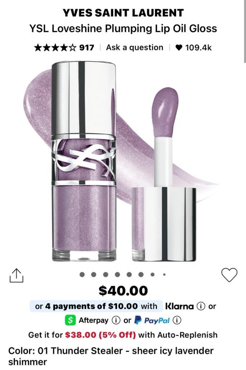 YSL Loveshine Plumping Lip Oil Gloss #1 Thunder Stealer NIB FULL SIZE 0.2 Fl.oz