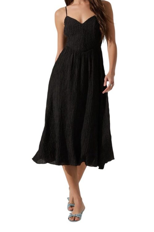 NWOT ASTR THE LABEL V NECK MIDI DRESS- BROKEN ZIPPER