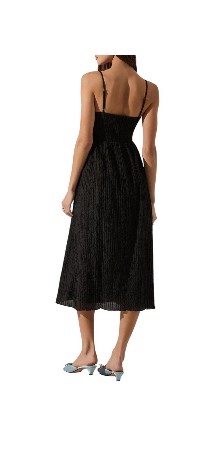 NWOT ASTR THE LABEL V NECK MIDI DRESS- BROKEN ZIPPER