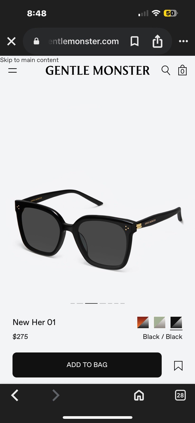 COMPLETE SET GENTLE MONSTER HER 01 Sunglasses