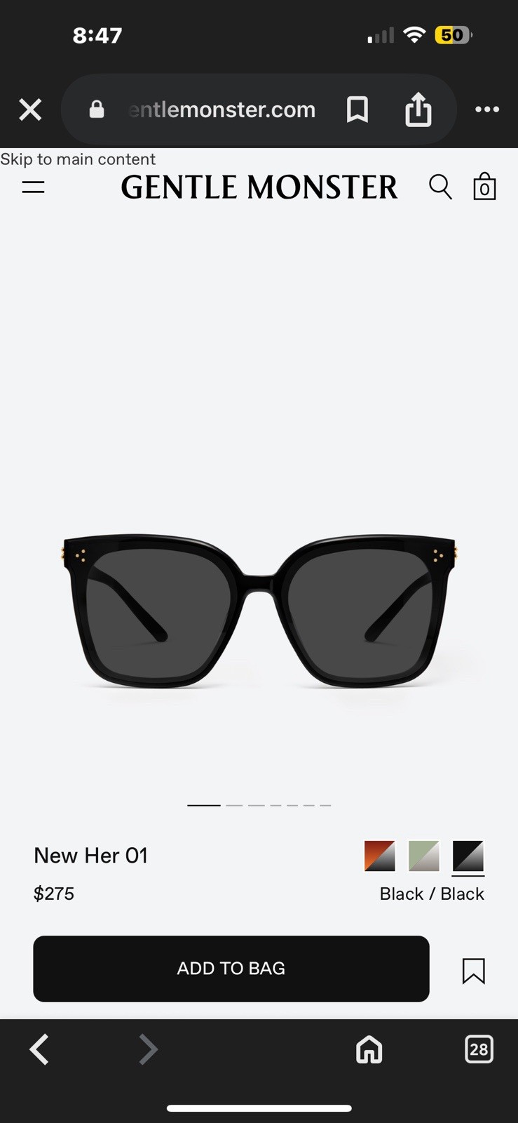 COMPLETE SET GENTLE MONSTER HER 01 Sunglasses