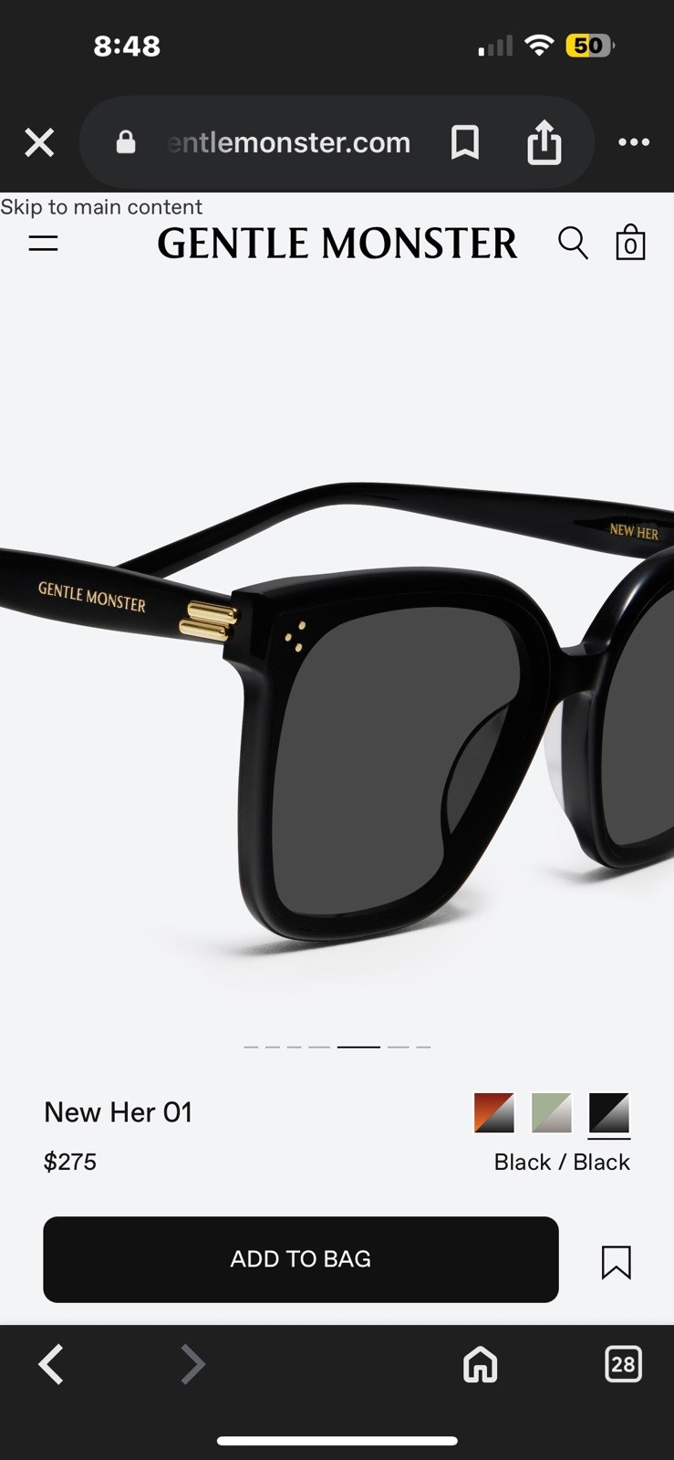 COMPLETE SET GENTLE MONSTER HER 01 Sunglasses