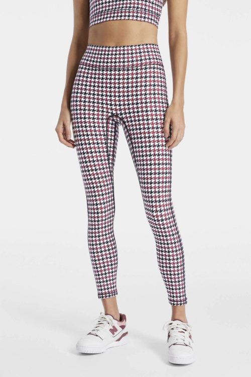 Bandier Women’s Performance Center Stage Legging CF6 Cordovan Houndstooth Medium