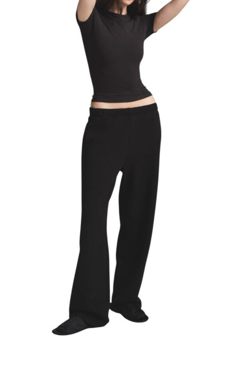 NWT SKIMS COTTON FLEECE CLASSIC STRAIGHT LEG PANTS