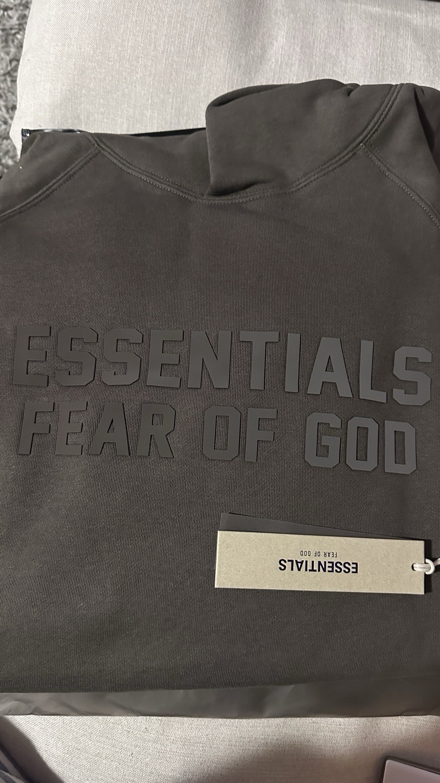 NWT Fear Of God Essential Off Black Hoodie Size L