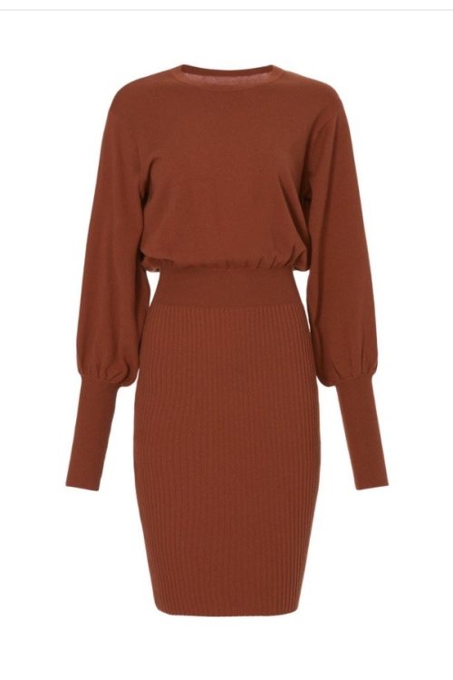Toccin Brown Sweater Dress $345 Size L