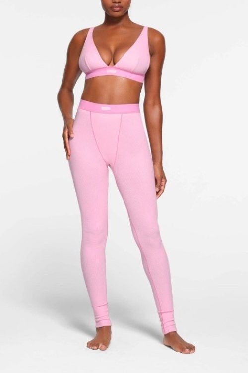 NWT Skims Cotton Rib Leggings Bubblegum Size S-Limited Edition