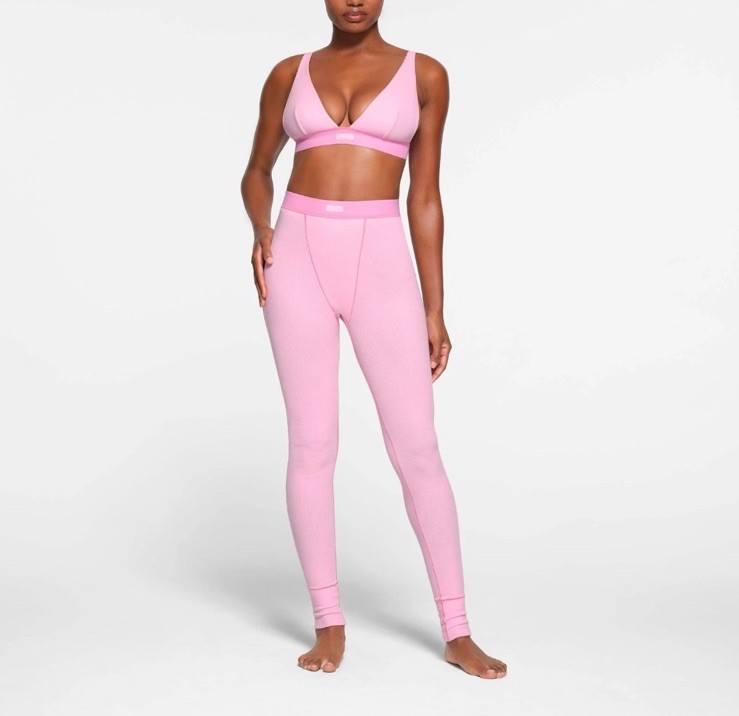 NWT Skims Cotton Rib Leggings Bubblegum Size S-Limited Edition