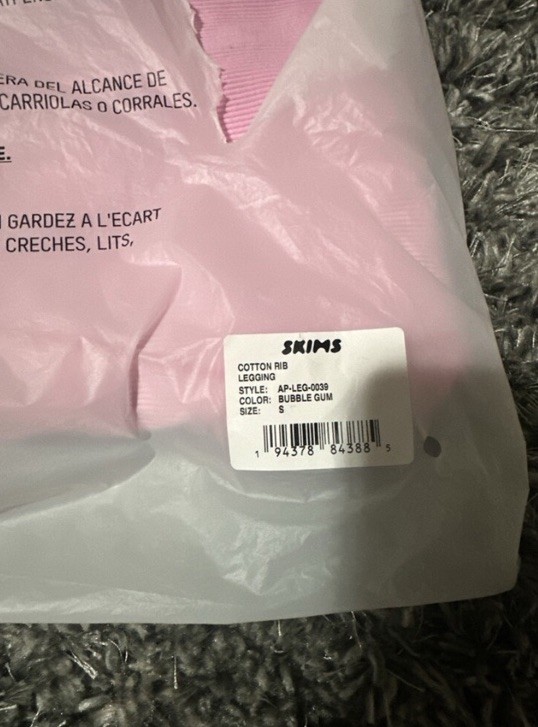 NWT Skims Cotton Rib Leggings Bubblegum Size S-Limited Edition