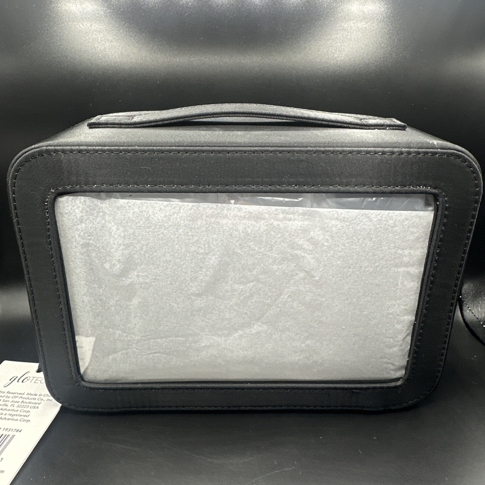 New Glo Tech Black 3 Piece Set - Cosmetic Bag Duo + Compact Mirror