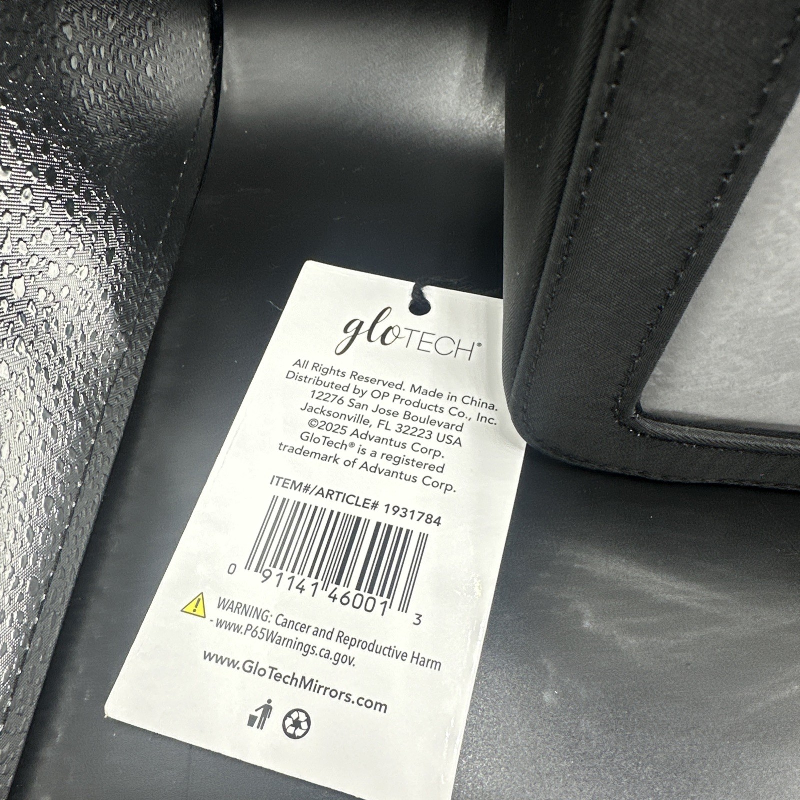 New Glo Tech Black 3 Piece Set - Cosmetic Bag Duo + Compact Mirror