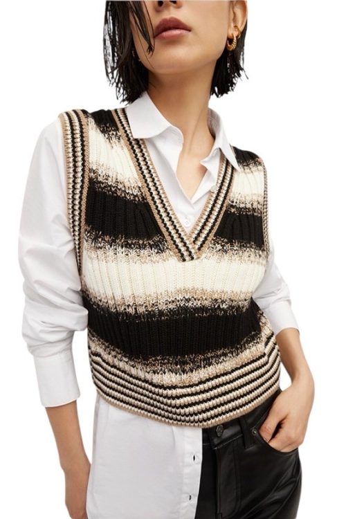 VERONICA BEARD Spear Mixed Media VEST Msrp $498 Size S